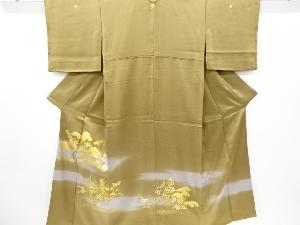 リサイクル　金彩松竹梅模様刺繍三つ紋色留袖
